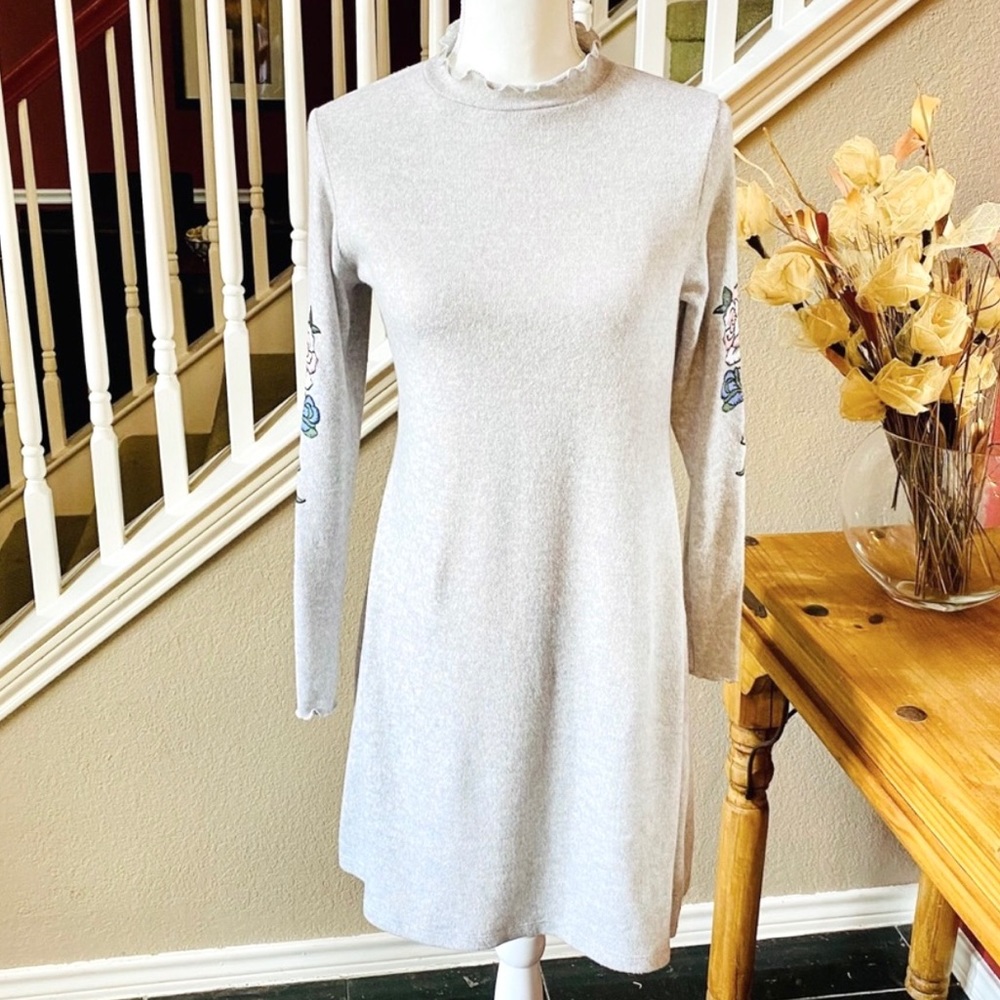 Ultra Flirt Grey Sweater Dress